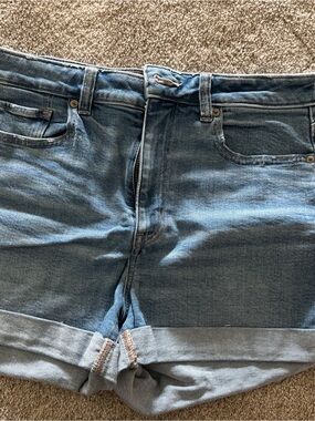American Eagle Outfitters Light Blue Denim Roll-Cuff Shorts size 10